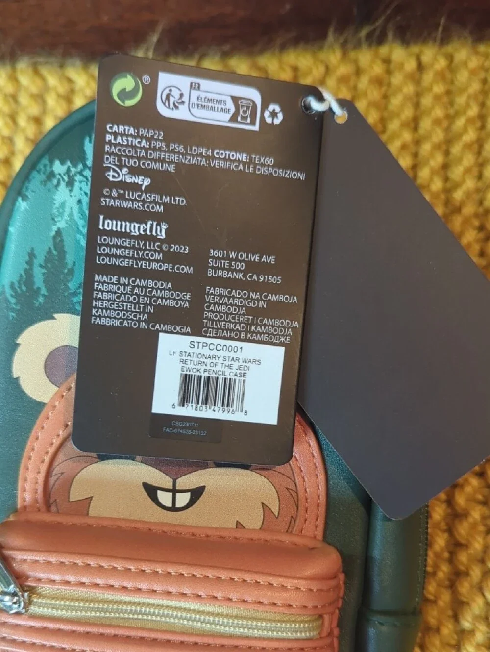 Loungefly Star Wars Green & Brown Ewok Pencil Case for Kids